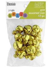 Jingle Bells, Assorted Sizes - Gold 43 pc