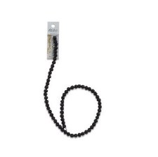 John Bead Semi Precious Beads, 6mm - 16" Strand  - Black Lava Natural