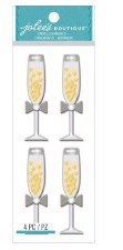 Jolees Champagne Glasses Stickers - 4 Pc
