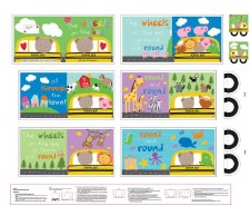 Kids & Baby Fabric Book Panel - Wheels On The Bus
