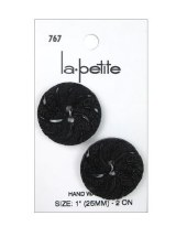 Lapetite Buttons, 1" - Black