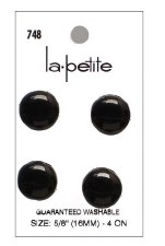 Lapetite Buttons, 5/8" - Shank Black