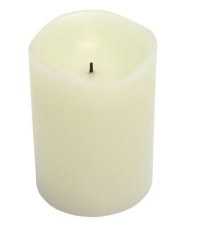 LED Pillar Candle With Timer, 3"x4"  - White
