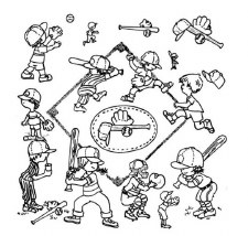Aunt Martha's Iron On Transfers- Lil Leaguers #3804