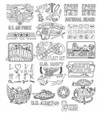 Aunt Martha's Iron On Transfers- In The Line Of Duty #412