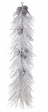 Long Snow Pine With Cones Garland, 48"