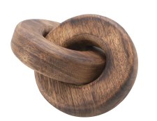Mango Wood Chain Decor Two Links, 7.75"L x 5.5"W
