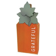 Grateful Wood Pumpkin Decor
