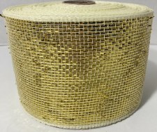 Mesh Ribbon, 4"x 5 yd - Metallic Gold