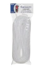 Mesh Tubing , 8mm x 20yrd - White with Iridescent