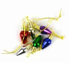 Touch Of Nature Metallic Light Bulb Mini Ornaments, 1"-12pc - Assorted