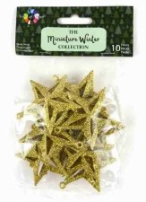 Touch Of Nature Mini Glitter Star Ornament, 2" 10Pc - Gold