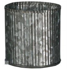 Mini Ribbed Pot, 3" x 3"- Gray Metal