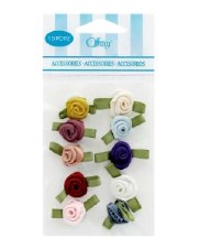 Mini Satin Roses, 10pk - Multi-Color