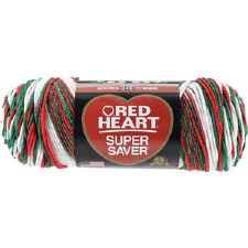 Red Heart Super Saver Yarn, Mulit-Color- Mistletoe
