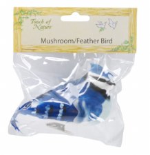 Touch of Nature 5" Mushroom Bird With Clip - Blue Jay