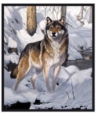 Nature and Wildlife Fabric Panel - Alpha Wolf