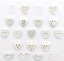 Dress It Up Perfect Union Heart Buttons - 20pk