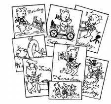 Aunt Martha's Iron On Transfers- Personality Pigs # 3743