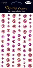Adhesive Faceted Rhinestones- Pink