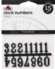 Plastic Clock Numbers, 15Pc - Black