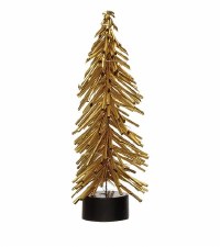 Plastic Tree With 10 LED Lights, 6.75"H - Gold Finish