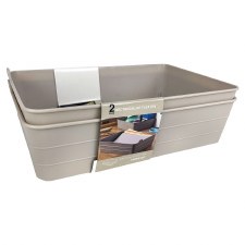 Plastic Flex Bin 10.6"x7"x3" - 2pk Natural Gray