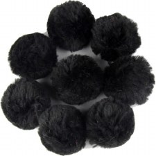 Pom Poms, 2" 8 Pk - Black