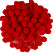 Pom Poms, 0.5" 100 Pk - Red