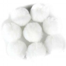 Pom Poms, 2" 8 Pk - White