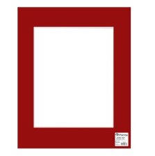 Pre-Cut Photo Mat Board White Core,16 x 20 For 11 x 14 Photo - Deep Red