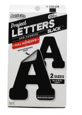 Project Adhesive Letters And Numbers, 2 Sizes 150 Ct. - Black