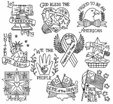 Aunt Martha's Iron On Transfers- Proud to be an American #4022