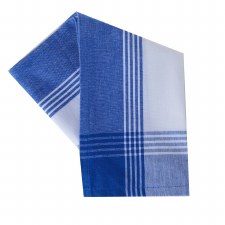 McLeod Stripe 20"x28" Tea Towel- White & Provincial Blue