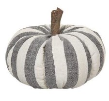 Pumpkin, 13"H x 9"D - Gray/White