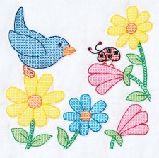 18" Quilt Blocks - Birds & Flowers