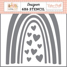 Designer 6x6 Stencil - Rainbow Love