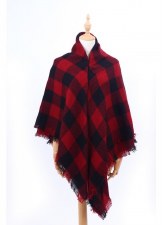 Blanket Scarf- Buffalo Check: Black & Red