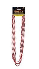 Metallic Bead Necklaces, 32" - Red, 4pc