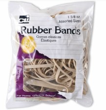 Rubber Bands, 1 3/8oz Bag - Assorted/Natural