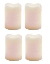 Rustic Wax Votives, 4 Pk - White