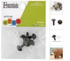Animal Eyes, 9mm 6 Pc - Brown