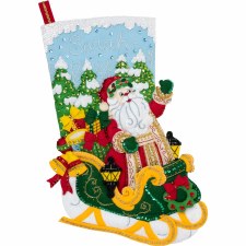 Felt Stocking Kit - Santa's Grand Sleigh