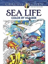 Creative Haven Color-By-Number Adult Coloring Book- Sea Life