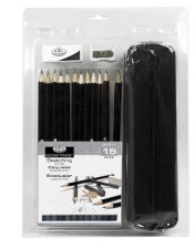 Sketching Art Set With Case - 15 Pc