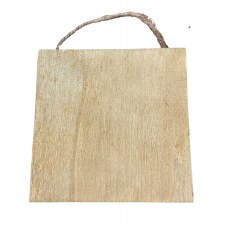 Wood Plaque w/ Jute Hanger, 4.5"