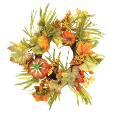 Wreath w/ Pumpkins, 8"