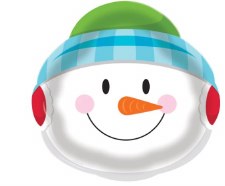 Plastic Serving Tray, 14" - Snowman