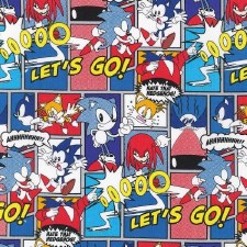 Sonic the Hedgehog Bolted Fabric- Comic