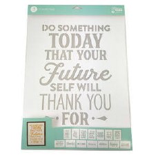 Mix the Media Stencil Pack, 14ct- 12"x16" Phrases